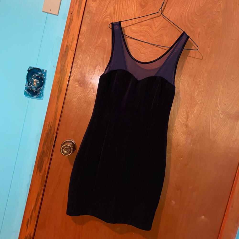City triangles size 9 black mesh cutout dress